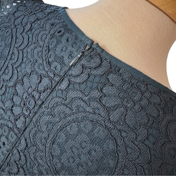 LOFT Dark Teal Lace Dress - Picture 4 of 6